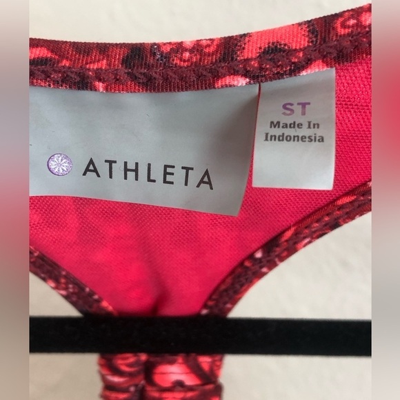 Athleta Tank Top Size Small Tall Paisley Damask Fuse Racerback Tank Built In Bra - Picture 4 of 11